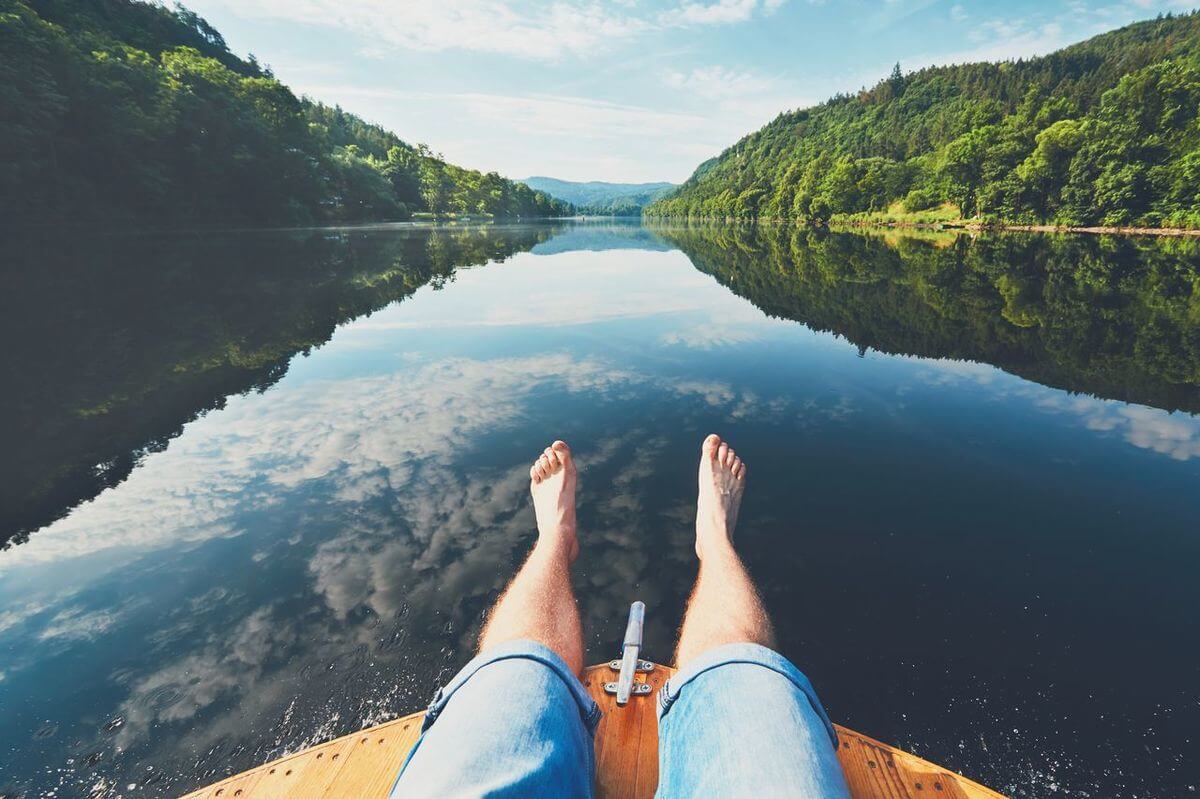 boat on blue lake